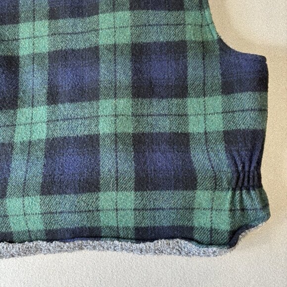 Vtg Codet Green Plaid Wool Sherpa Lined Hunting Field Vest outdoor Mens 2XL Zip - Picture 11 of 12